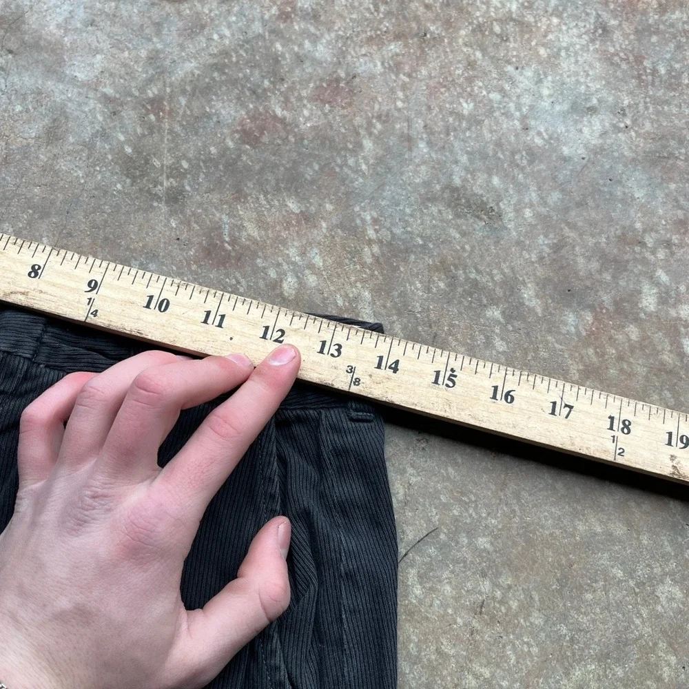 Vintage 50s 60s Black Striped Buckle Back Workwear Pants Talon Zipper 28x29 - Picture 7 of 11